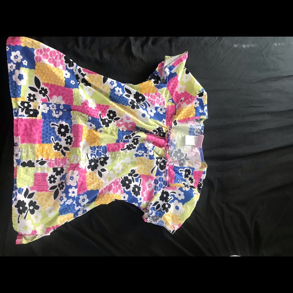 Colorful scrub top